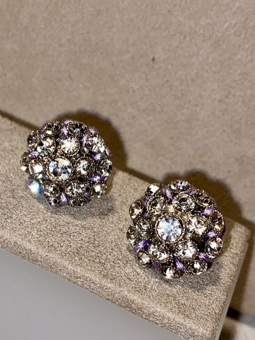 1960s Crystal Cluster Stud Earrings